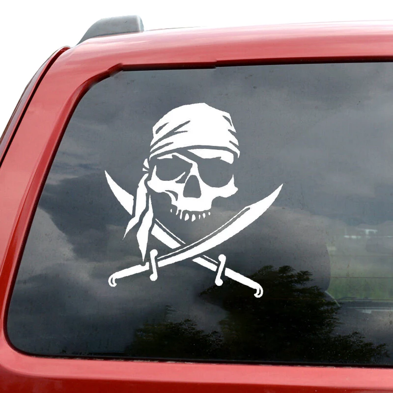 Personalized waterproof Skull Pirate sticker and personalized off-road modeling PVC car fun decoration Decal 30-28.3cm