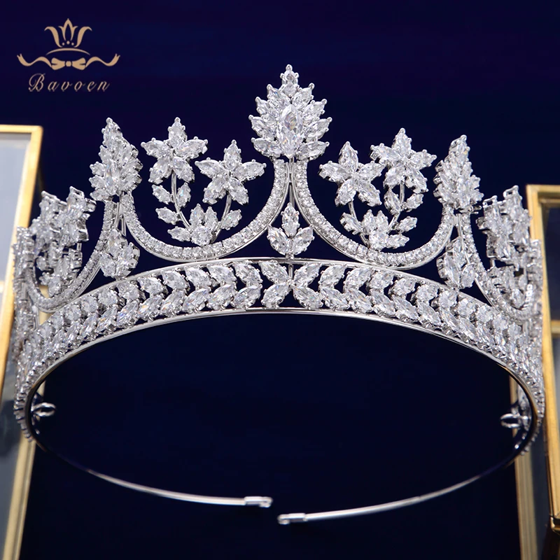 

High-end Royal Queen Tiaras Crowns for Brides Crystal Brides Hairbands Full Zircon Wedding Hair Accessories Headpieces