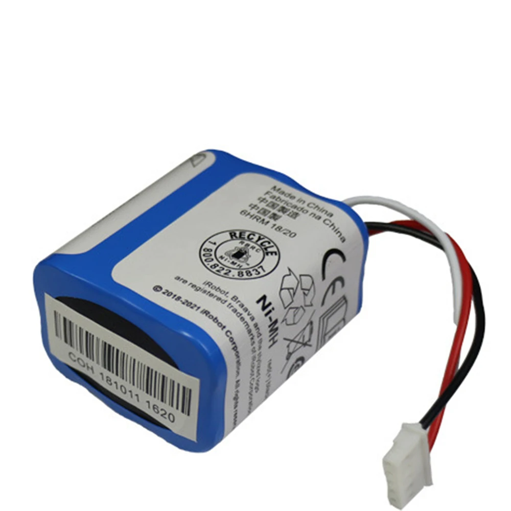 Ban Đầu Pin 7.2V 2500 MAh Cho Irobot Roomba Braava 380 380T Bạc Hà 5200C Ni-MH 2500 MAh 2.5Ah 7.2V Pin Sạc 1 Cái