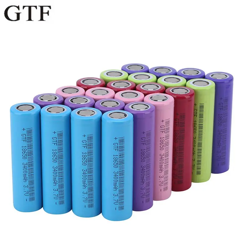 GTF 1PC 3.7V 18650 real capacity 3400mAh Rechargeable Battery Li-ion Batteries for Flashlight Torch Headlamp Drop shipping Cell