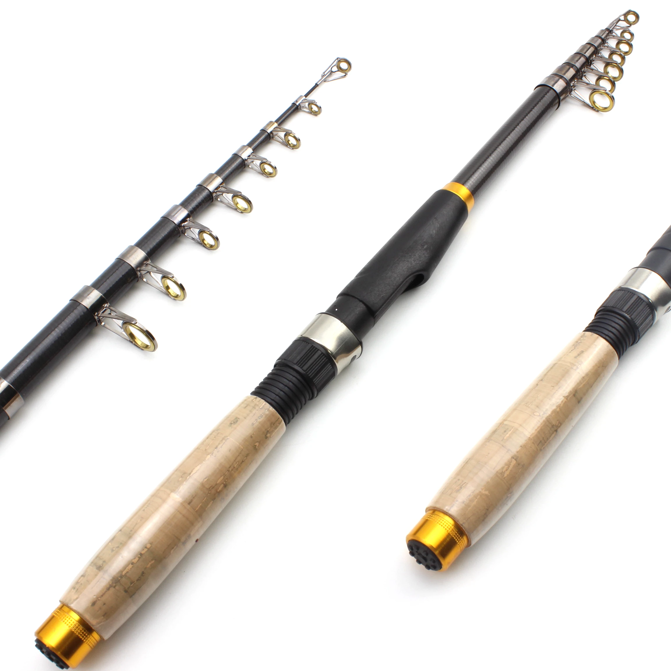 

1.8m-3.6m Carbon Fiber telescopic fishing rod Super short pocket Portable Spinning pole carp Trout Rod M Power fast Travel Rod