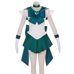 Athemis Sailor Kaioun Michirus Sailor Neptunesing SuperS Anime Cosplay Costume Dress Gloves Brooch Headband Bows Custom Made