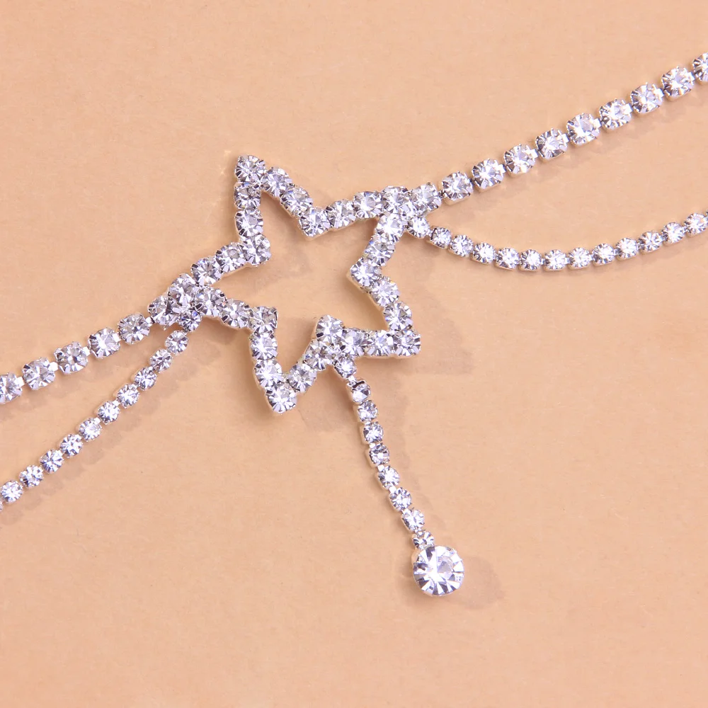 StoneFans Multi-layer Star Anklet Chain Bracelet on the Leg Wholesale for Women Crystal Luxury Summer Beach Ankle Jewelry Gift