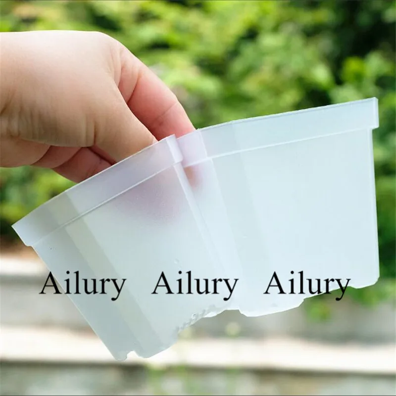 Small Square Transparent Generous Fleshy Flower Potted Desktop Seedlings,Outdoor Planter Seed Garden Bansai Supply