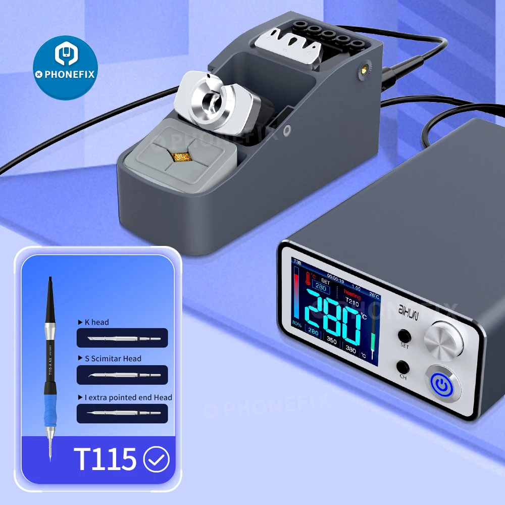 Imagem -02 - Estação de Solda Inteligente Jcid Aixun T3bs T3b Pontas de Ferro de Solda T115 T210 Plataforma de Reparação de Solda Elétrica Smd Bga