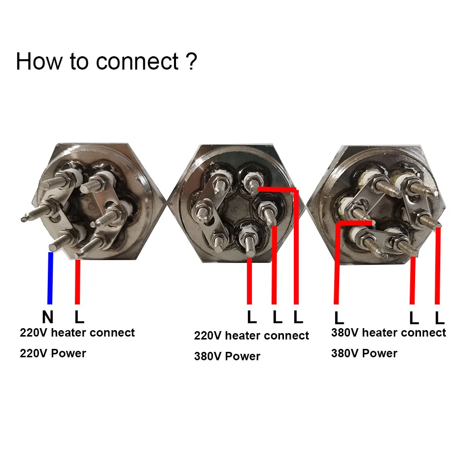 LJXH DN40(47mm) BSP Thread Electrical Heating Pipe Water Heater Immersion Element 3KW/4.5KW/6KW/9KW/12KW 220V/380V