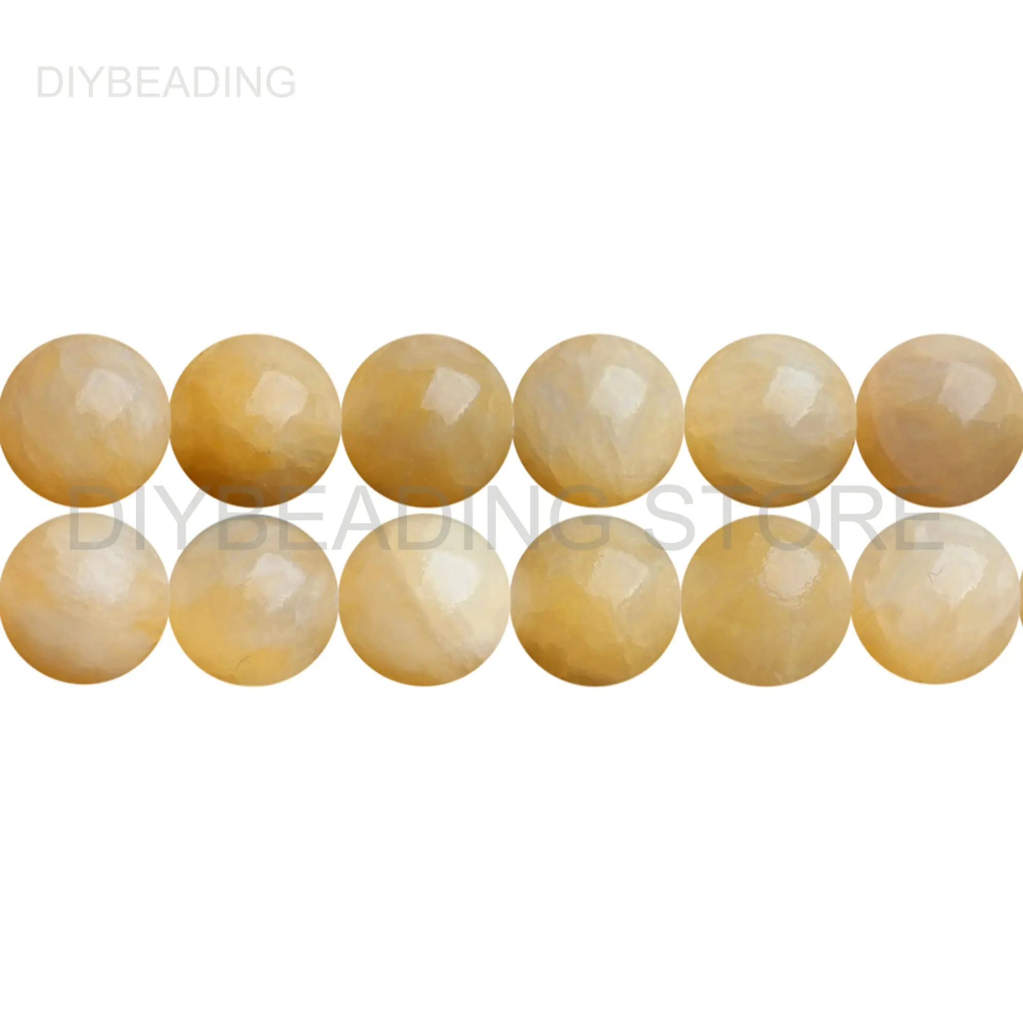 Bracelet Making Beads Online Bulk Wholesale Natural Light Yellow Jade Semi Precious Stone Smooth Round Drilled Beads 4-12mm