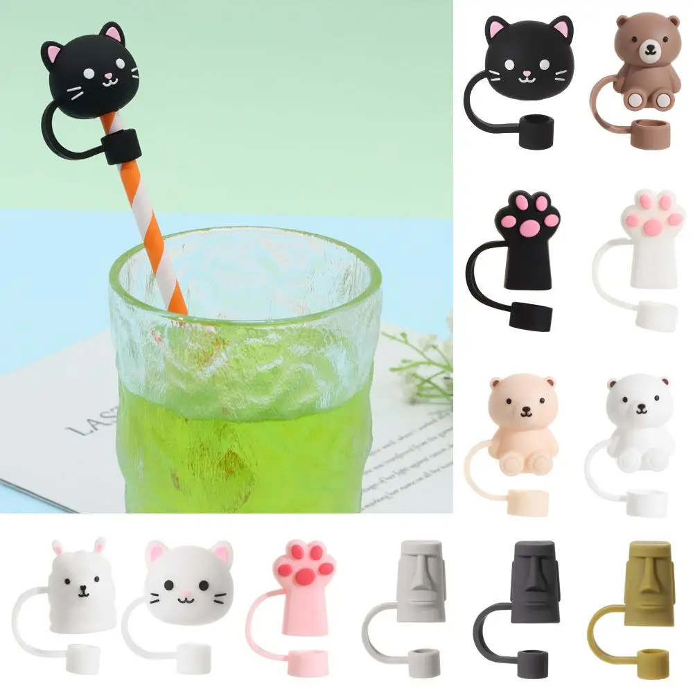 Creative Splash Proof Dust-proof Reusable Silicone Straw Plug Straw Tips Cover Cup Accessories Drinking Dust Cap