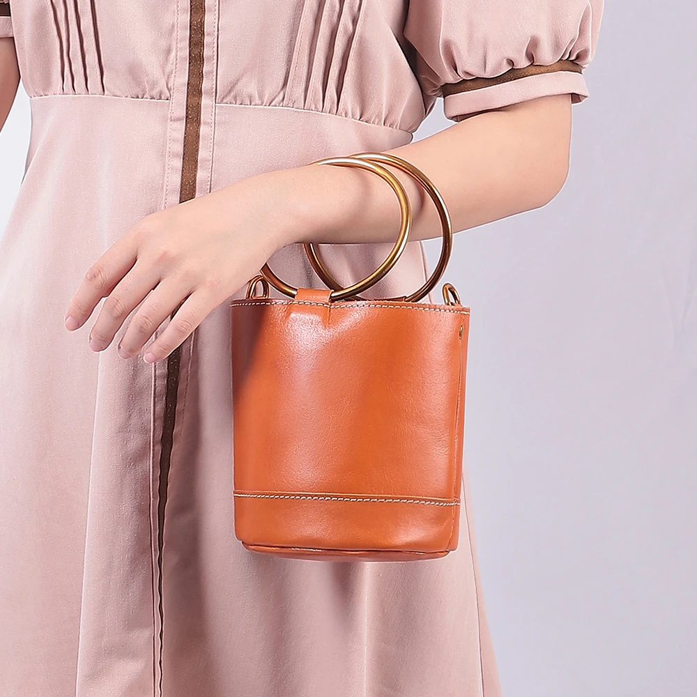 JOGUJOS 2021 New Arrvial Bucket Bag Women 100% Genuine Leather Crossebody Bag Female Handbag High Quality Lady Classic Tote Bag