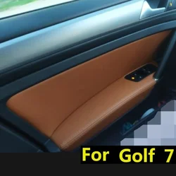 Microfibre Leather Door Armrest Panel Protective Cover For Golf 7 mk7 2014 2015 2016 2017 2018 with Mount Fittings car interior