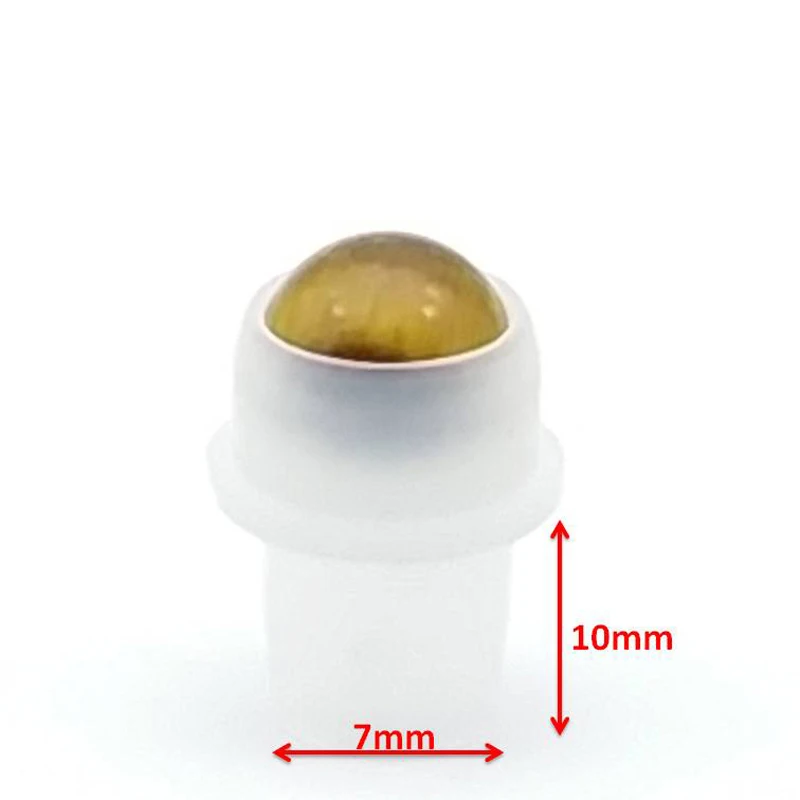 7*10mm Natural Gemstone Roller Ball Fit 1ml 2ml 3ml 5ml Perfume Vial Essential Oil Roll On Thin Glass Bottles Accessories 100pcs