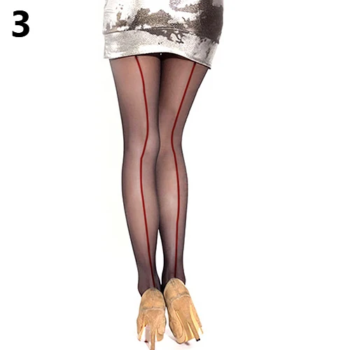 Sexy Tights Women Women\'s Ultra Sheer Transparent Line Back Seam Tights Stockings anti-hook footless Stretchy Tights Pantyhose