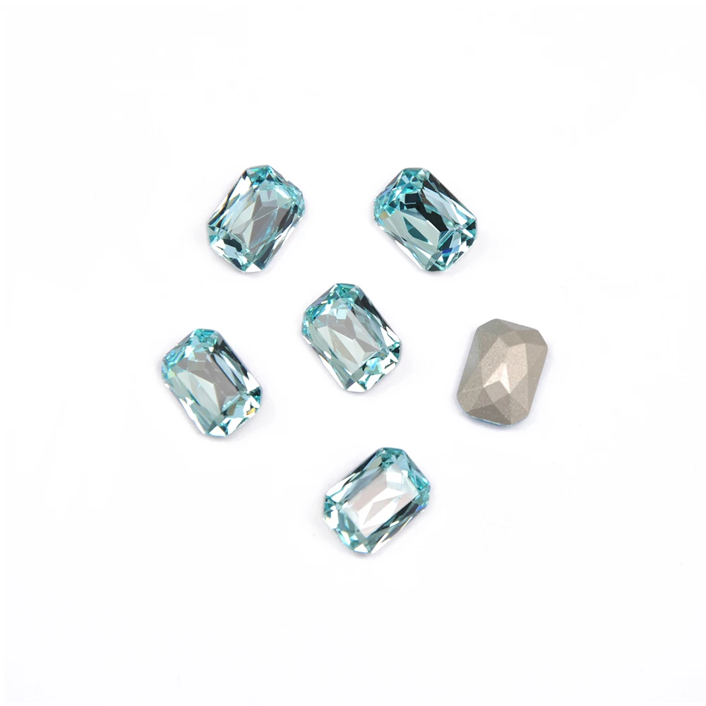 CTPA3bl 4627 Aquamarine Color Octagon Shape Stones High Quality Rhinestones 3D Shiny Strass Stone Manicure Nail Art Decoration