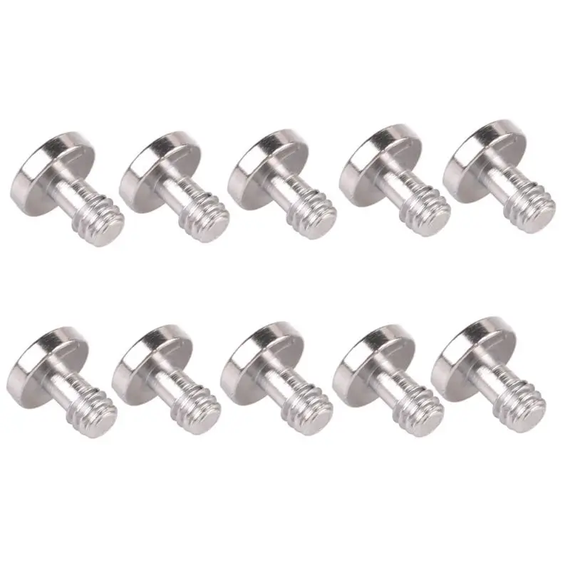 10pcs 1/4 Camera Screw for Quick Release Plate 1/4 inch Folding D-Ring Adapter Tripod Monopod Quick Release Plate Camera