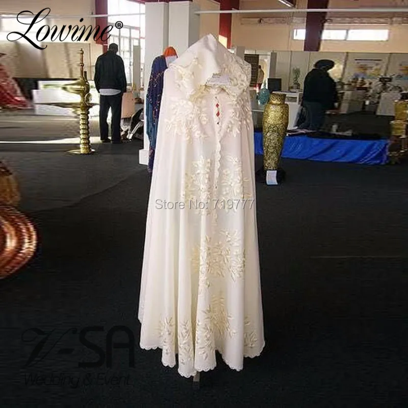 Custom White Ivory Bolero Muslim Women Wedding Cape Winter Jacket Women Wedding Bolero Lace Applique Shrug Chaqueta Mujer 2020