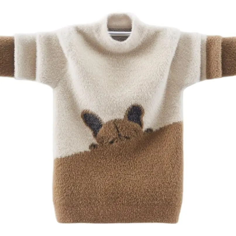 Boys Clothes baby boys super soft Imitation mink fur comfortable teenage sweaters spring winter warm sweater bottoming shirt