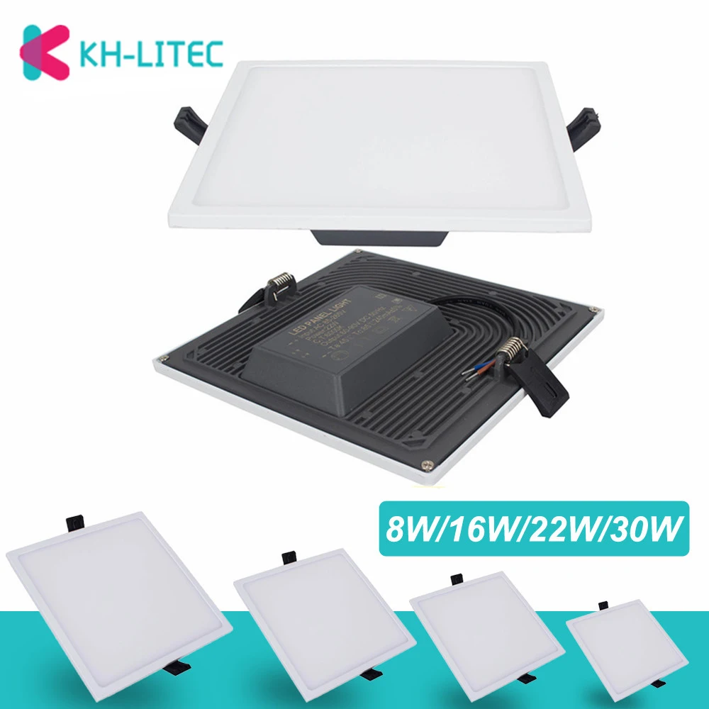 

KHLITEC Ultra Thin Downlight LED Panel Light 8W 16W 22W 30W Round/Square LED Ceiling Recessed Surface Mounted Lights LED lamp