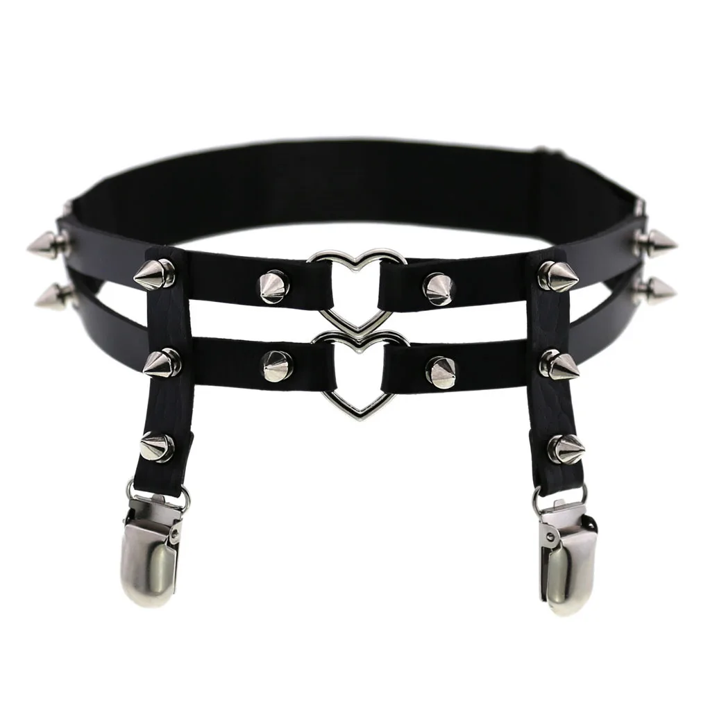 Spike Goth Garter Belts Heart  Leg Harness Thigh Jewelry Girls Punk  Sexy Gothic Cosplay Accessories