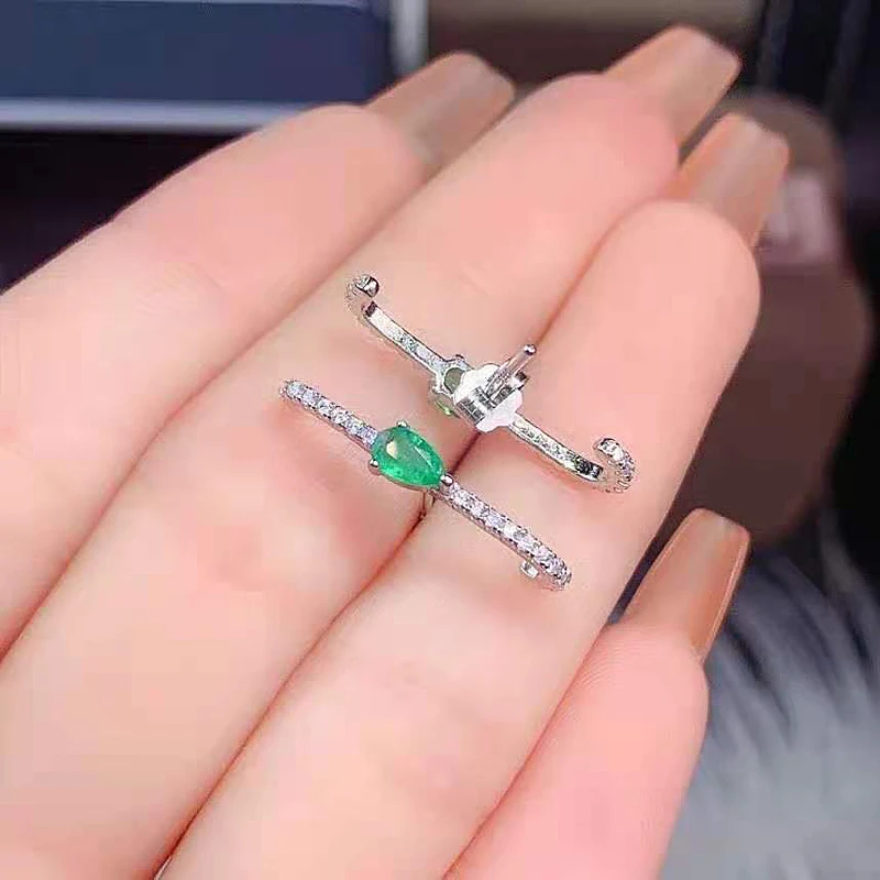 FS Natural 3*5 Sapphire/Emerald/Opal Gemstone Earrings S925 Pure Silver Fashion Fine Charm Weddings Jewelry For Women MeiBaPJ