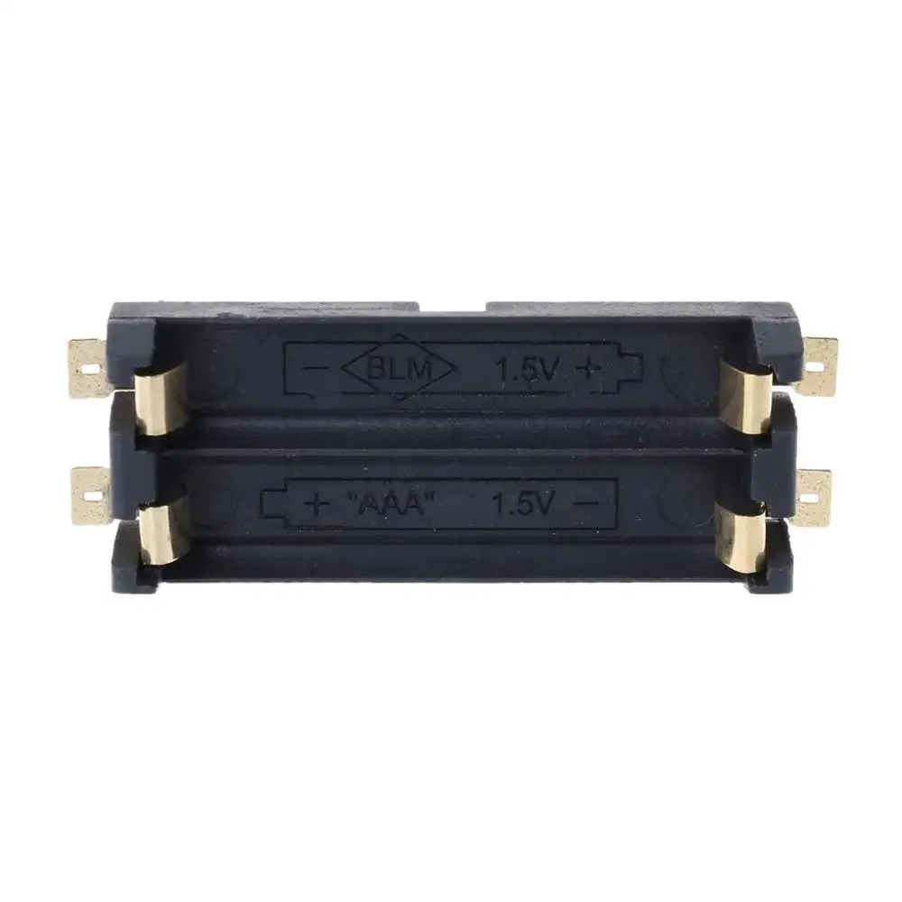 30Pcs/lot 2 slot AAA Battery Holder SMD SMT 2X1.5V Battery Storage Box Holder With Bronze Pins Wholesale