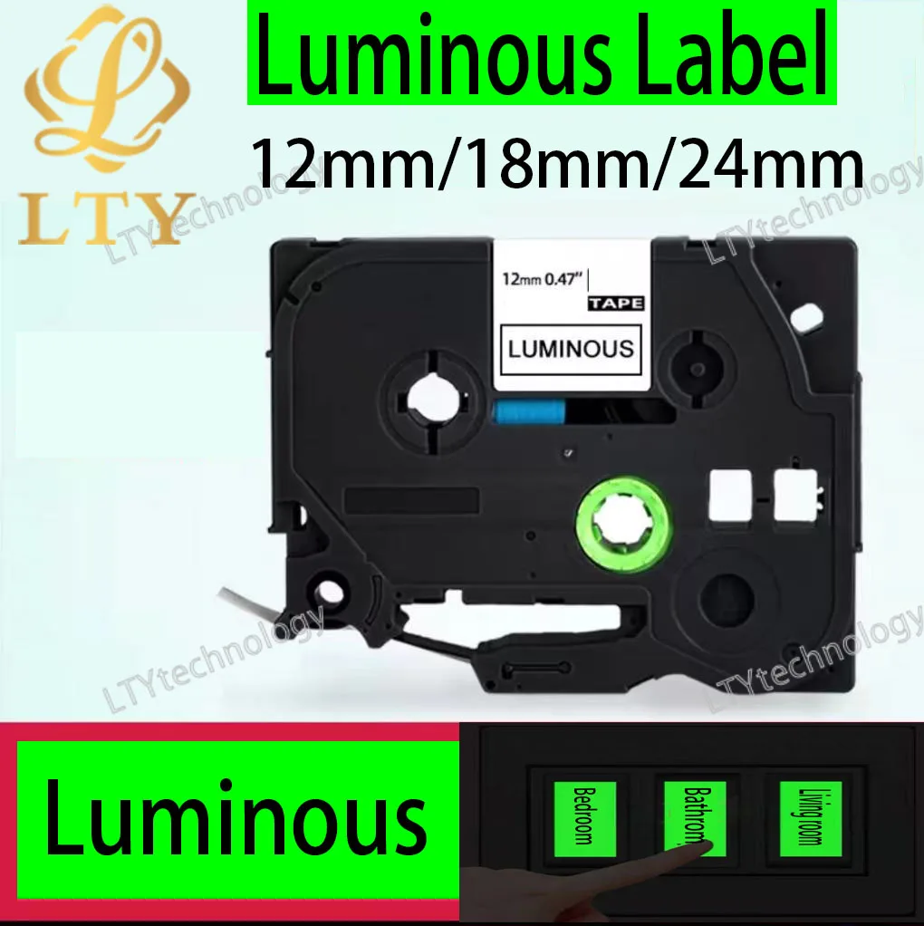 Luminous Label Tape Compatible for Brother P- Touch Label Maker  231 241 251 631 641