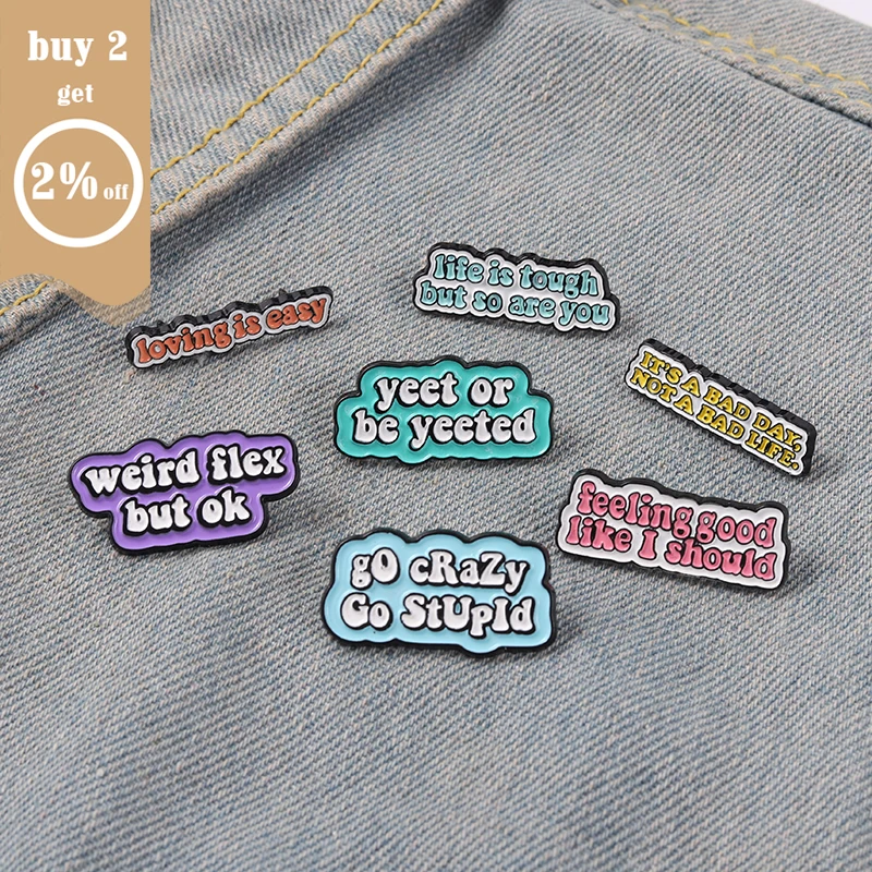 Feeling Good Like I Should Enamel Pin Funny Quote Brooches Backpack Clothes Lapel Pins Badge Jewelry Gift for Friends Wholesale