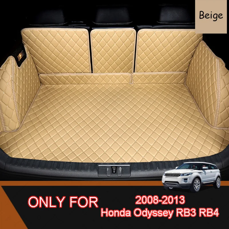 Leather Car Trunk Mat RB3 RB4 Auto Carpet Tail Cargo Liner For Honda Odyssey 2008-2013 Trunk Boot Mat Rear Odyssey Liners Pad