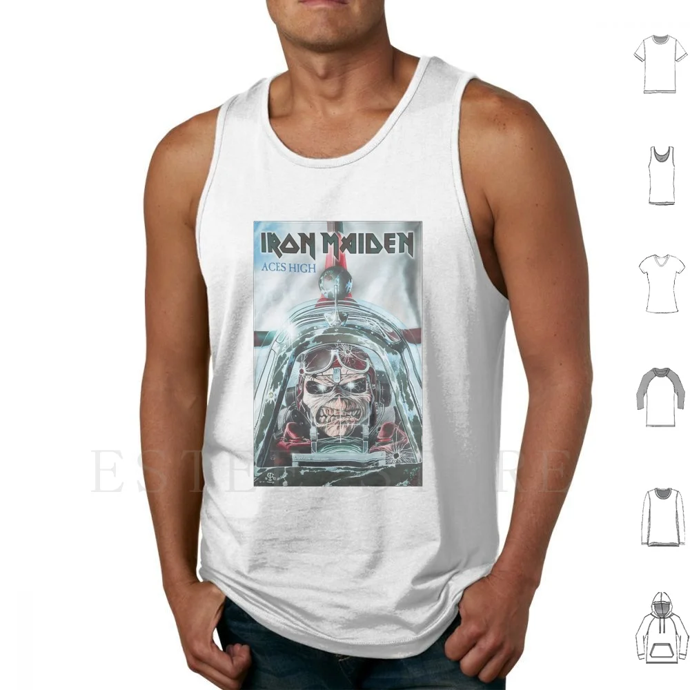 Aces High Tank Tops Vest Sleeveless Aces High Aces Pilot Airplane Fighter Pilot Insignia Markings Squadron Markings