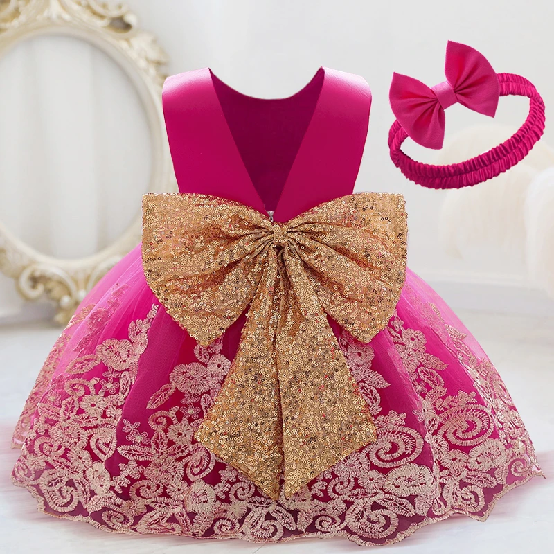 Pageant Ceremony Child Baptism 2 1 Year Birthday Dress For Baby Girl Clothing Princess Dresses Child Party Dress Christmas