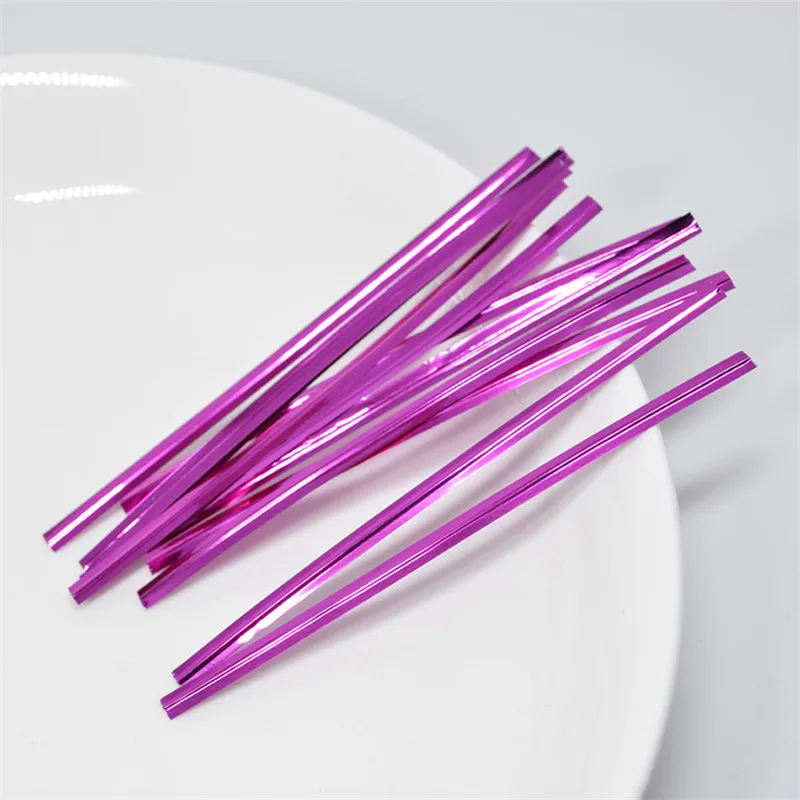 800 teile/los 6 cm Süßigkeiten Tasche Stahl Backen Verpackung Ligation Lollipop Dessert Abdichtung Draht Metallic Twist Krawatte – Detail 4