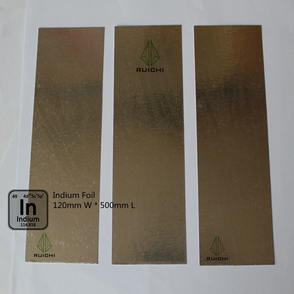 Indium Foil 0.5*120*500mm 99.995% Pure Indium Foil Metal Sheet