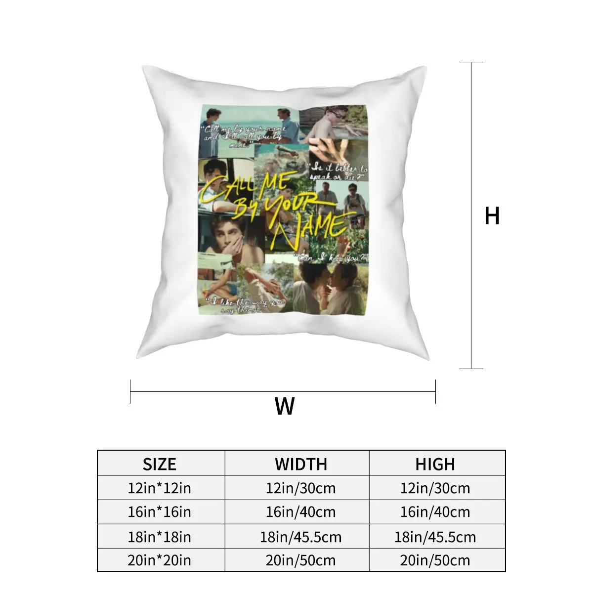 Call Me By Your Name Pillowcase Cushion Cover Decor Elio Oliver CMBYN LGBT Gay Movie Pillow Case Cover Home 40*40cm