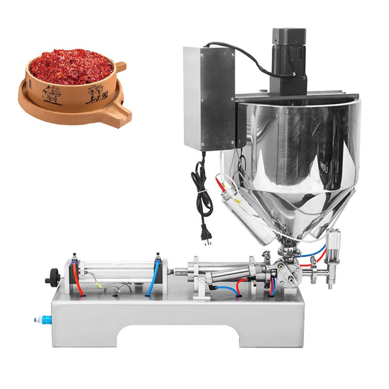 Paste Filling Machine Yogurt Salad Jam Gel Filling Machine Heating Mixing Filling Machine Single Nozzle