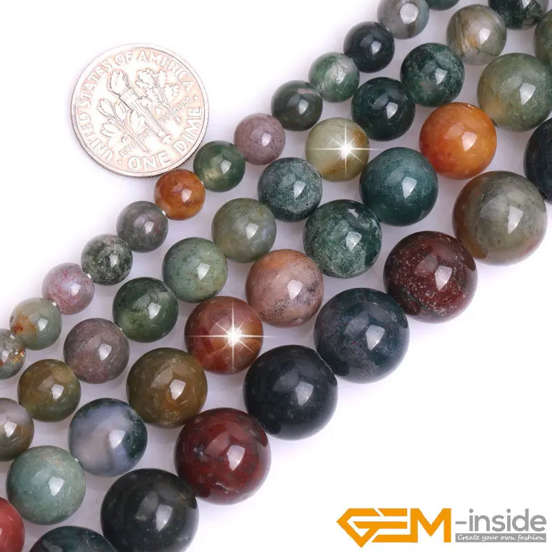 

Natural 2mm Big Hole Indian Agates Round Bead For Jewelry Making Strand 15" DIY Bracelet Necklace Jewelry Loose Beads 6mm 8mm