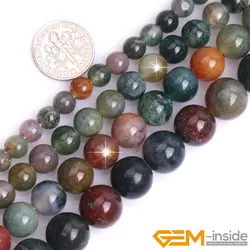 Natural 2mm Big Hole Indian Agates Round Bead For Jewelry Making Strand 15