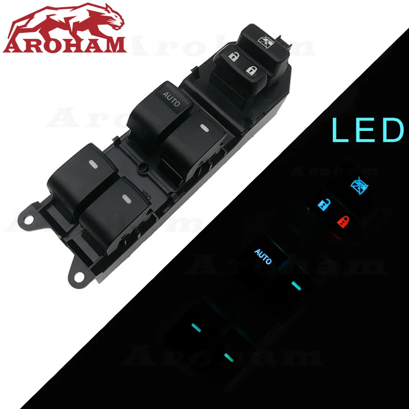 Lighted Power Window Switch for Toyota Yaris Camry Tacoma Lexus Highlander Land Cruiser Venza rav4 2006-2015 84820-06100 LED