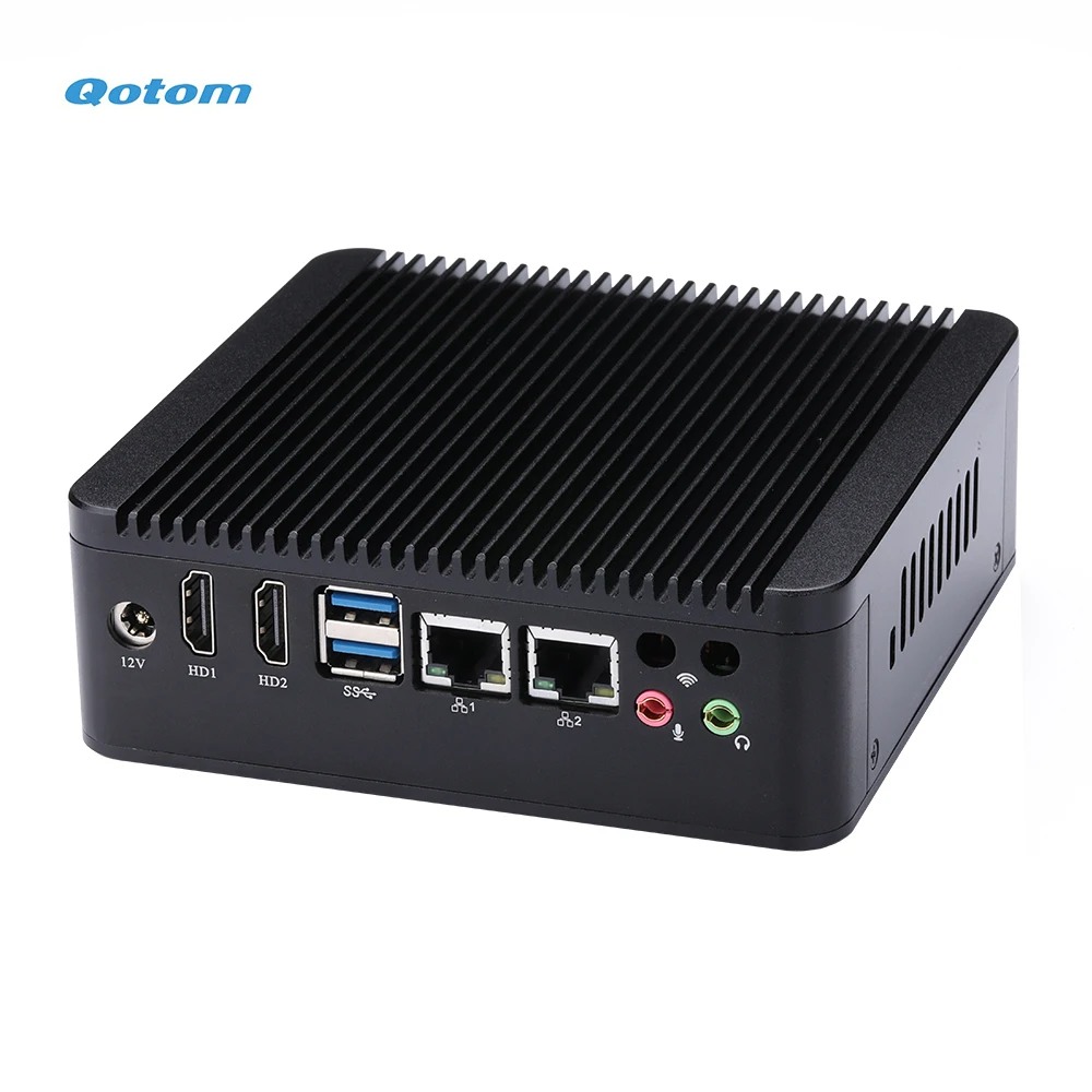 Qotom Mini Pc Core I3-7100U I5-7200U Processor Aan Boord Van Compacte Pc Dual Lan X86