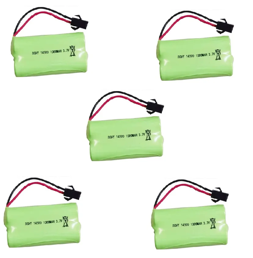 Batería de litio de 3,7 v y 1000mah para juguetes teledirigidos, pila recargable AA de 1000mah y 3,7 v para coches, tanques, trenes, robots, barcos y pistolas