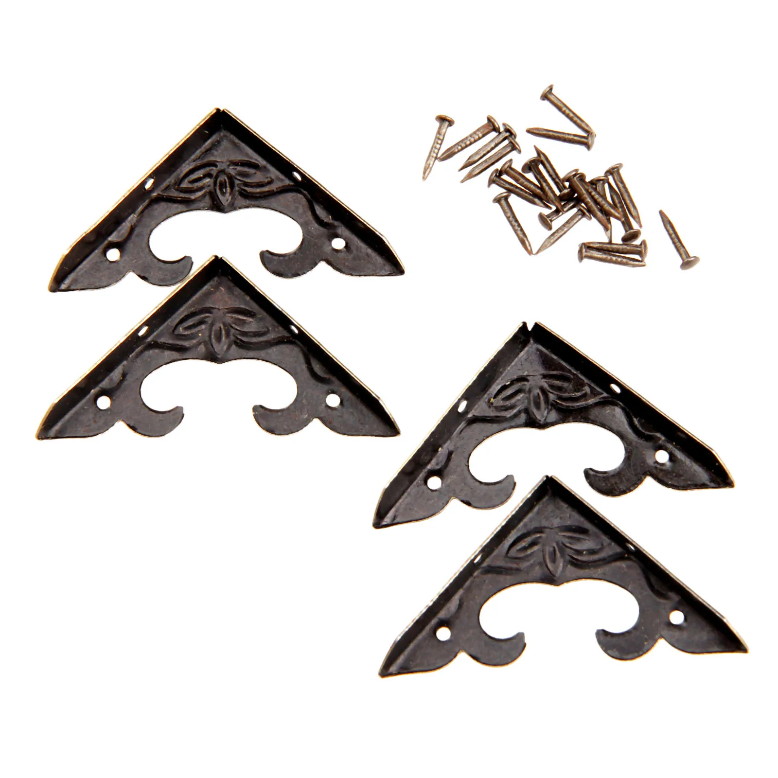 4pcs Corner Bracket Scrapbook Albums Jewelry Wooden Box Decorative Protector Crafts For Furniture Hardware