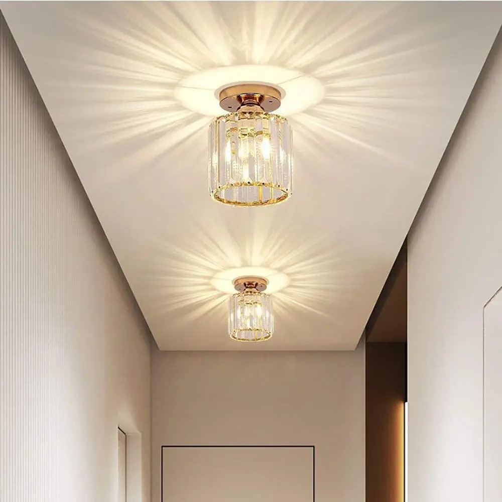 Modern Simple E27LED Crystal Lamp Entrance Porch Light Luxury Ceiling Lamp Creative Personality Balcony Corridor Lamp Decorative