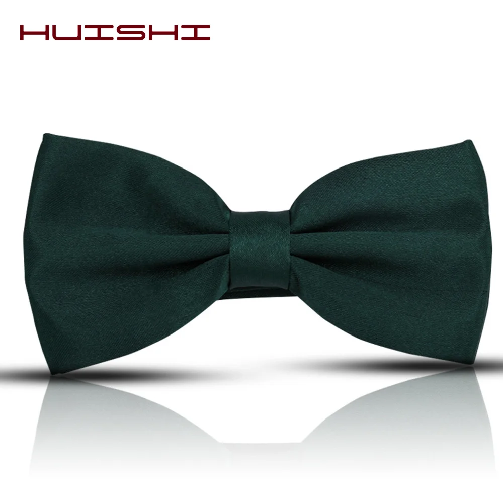 HUISHI Bow Tie Men Solid Bowties Black Bowtie Gold Bow Tie Red Green Pink Blue White Classic Bow Ties Men Shirt Accessories Gift