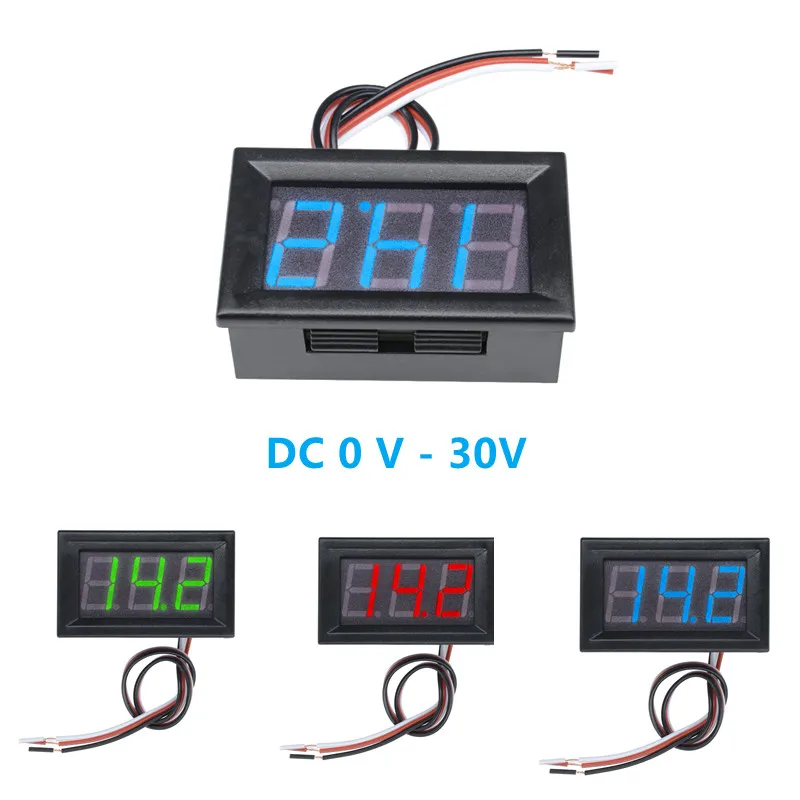 Mini Digital Voltmeter DC 0V-30V Digital Voltmeter Voltage Panel Meter For 6V 12V 24V Electromobile Motorcycle Car 0.56 Inch