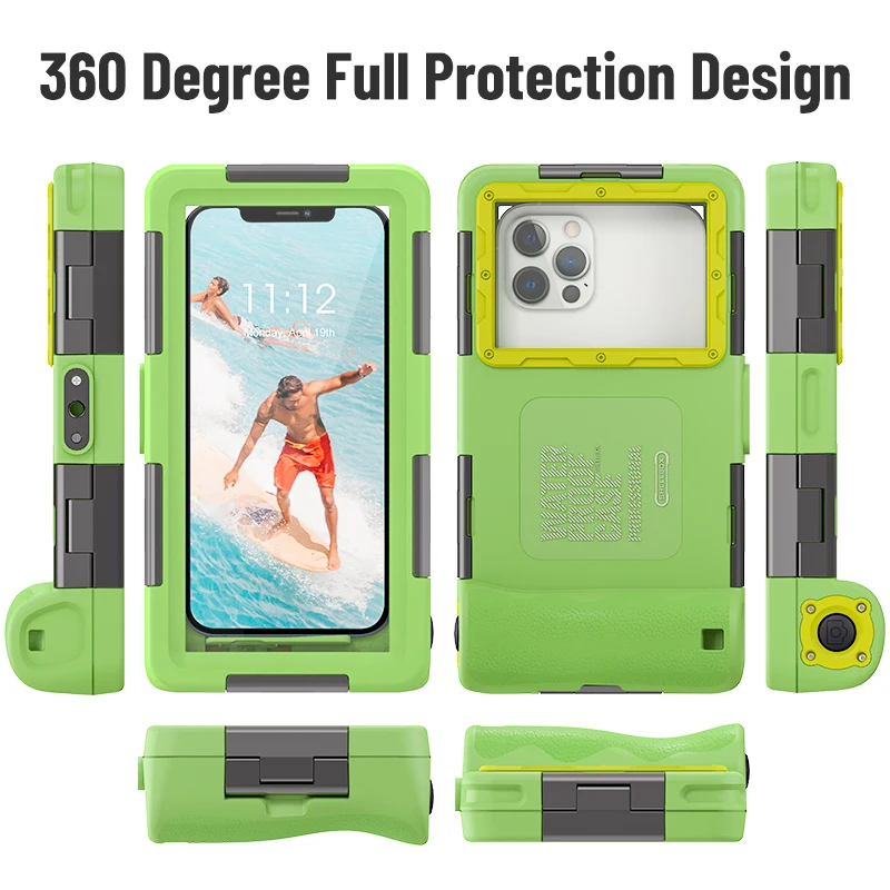 Shellbox Professional Diving Case for iPhone 13 12 Pro Max Waterproof Case 15M Swimming Phone Cover for iPhone X XR XS Max 8 7