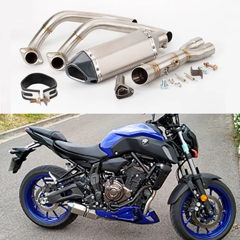 

Laser Mark For Yamaha MT07 FZ07 2014-2021 Motorcycle Exhaust Full System Header Link Pipe Muffler for MT-07 FZ-07 Tracer XSR700