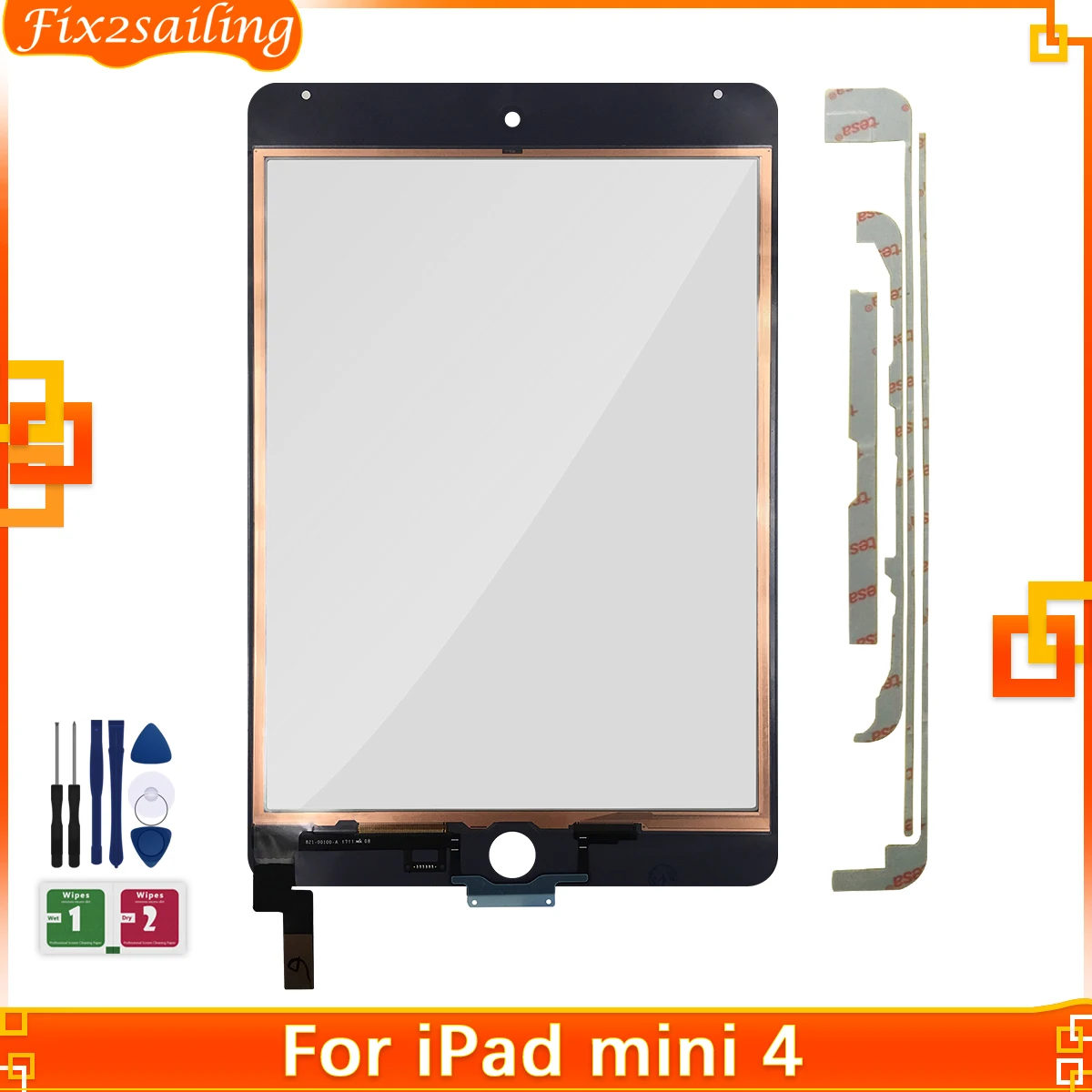 Tested For iPad Mini 4 Touch Screen Panel Assembly Replacement For iPad Mini 4 A1538 A1550 Tablet Outer Glass Touch Panel