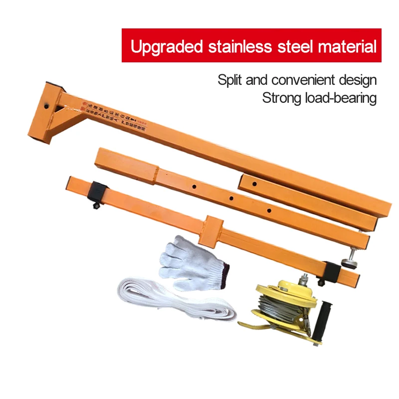 NEW  Air Conditioning 10/15/20m Lifting Tool Self-Locking Folding Crane Manual Winch Assembly Tool Installation Stainless Steel
