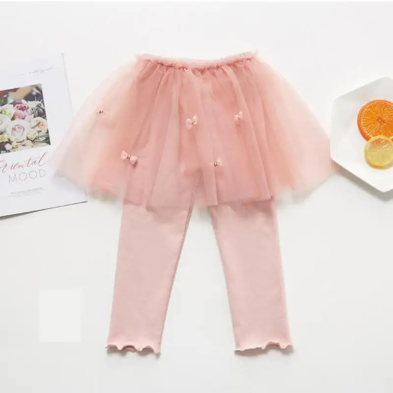 4-11y Gonna di Pizzo Bambini Delle Ghette Pantaloni Primavera Estate Abbigliamento Solido del Cotone Morbida E Confortevole Elastico Forza di Vestiti Per Bambini H2