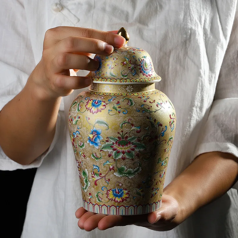 Imagem -02 - Flores Coloridas Vaso de Cerâmica Arranjo de Flores Vasos Artesanato Ornamentos Latas de Chá Recipientes de Armazenamento Latas Gerais Decoração da Sua Casa