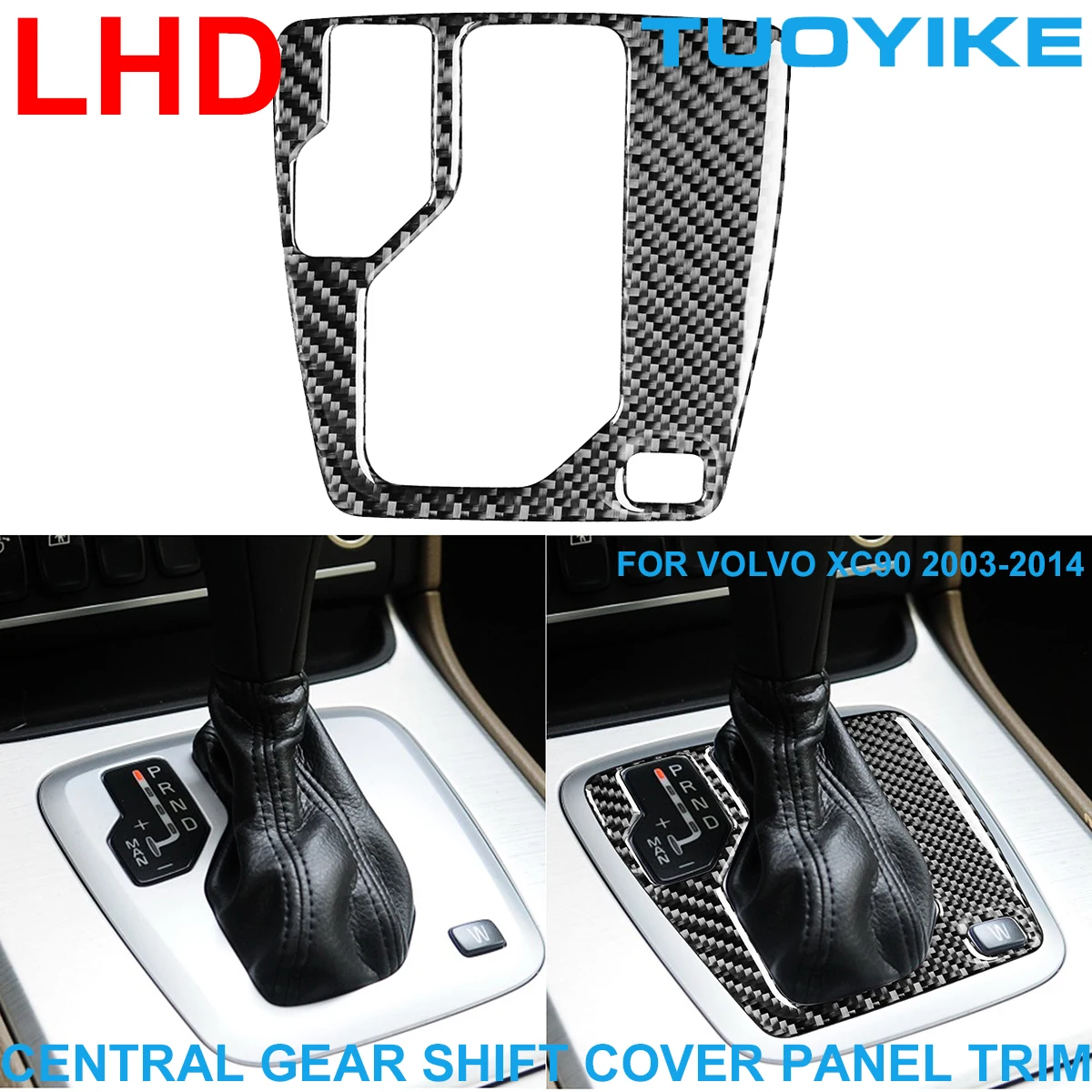 

LHD RHD Car Styling Carbon Fiber Central Gear Shift Frame Cover Panel Trim Sticker Paste Interior Part For VOLVO XC90 2003-2014