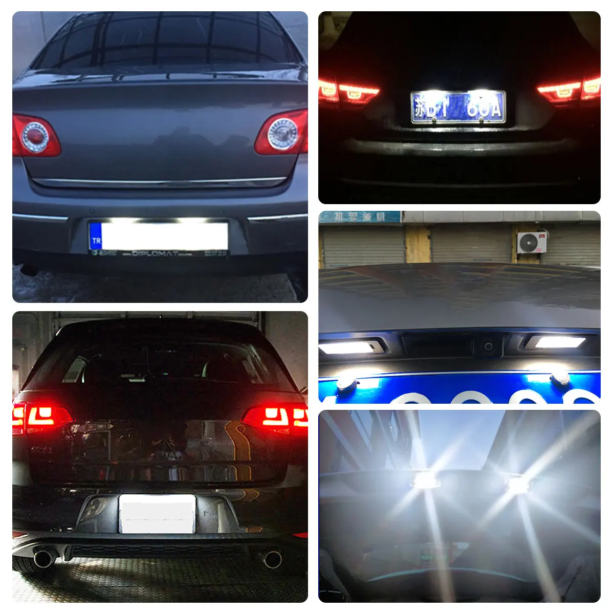 2pcs LED Number License Plate Light Lamp 3B5998026 for VW Passat B5.5 B6 Caddy MK3 Golf Transporter T5 T6 Touran Jetta Syncro